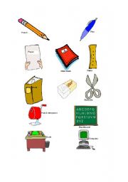 English Worksheet: classroom objects