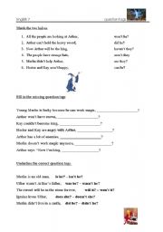 English worksheet: question tag