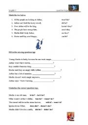 English Worksheet: question tag