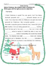 Christmas list, Wish list to practice possessive pronouns