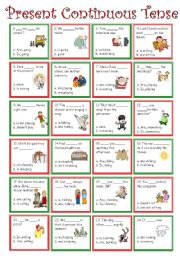 English Worksheet: present continuous tense