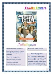 English Worksheet: Video time! FAWLTY TOWERS - The Hotel Inspectors (6 tasks, 3 pages, Comprehensive KEY)