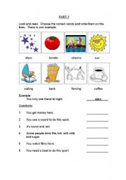 English Worksheet: MOVERS Exam CAMBRIDGE YLE (set 1)