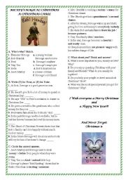 English Worksheet: A Christmas Carol from the Movie Mickeys Magical Christmas