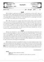 English Worksheet: Global Test 1 (4th form Arts) 2010