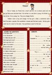 English Worksheet: TEDDY