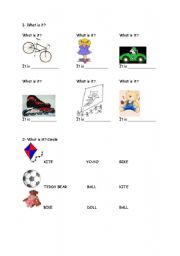 English worksheet: Toys