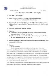 English Worksheet: A Lesson Plan for Future Tense