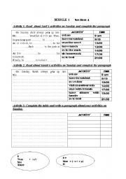 English Worksheet: simple present, how often,time