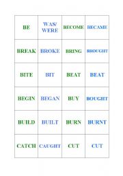 English Worksheet: Irregular verbs memory