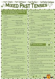 English Worksheet: Mixed Past Tenses