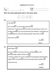 English Worksheet: Punctuation
