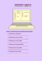 English Worksheet: simple present (routines)