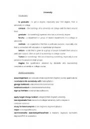 English Worksheet: University - vocabulary