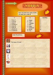 English Worksheet: Shopping