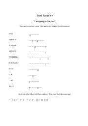 English worksheet: Animal Word Scramble