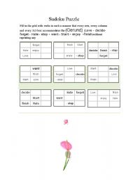 English worksheet: Game --Sudoku Puzzle (Gerund)