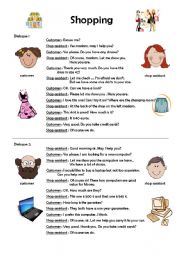 English Worksheet: Shopping - dialogues