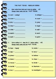 English Worksheet: THE PAST TENSE  REGULAR VERBS