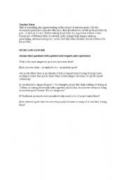 English worksheet: Extreme sports, speaking and reading