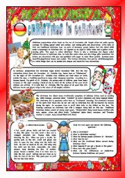 English Worksheet: CHRISTMAS AROUND THE WORLD - PART 8  GERMANY  (B&W VERSION INCLUDED) - READING COMPREHENSION