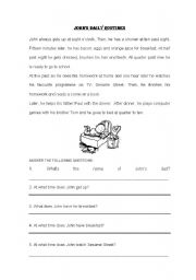 English Worksheet: John Daily Routines