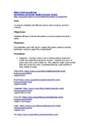 English Worksheet: Its a small world - Country Study