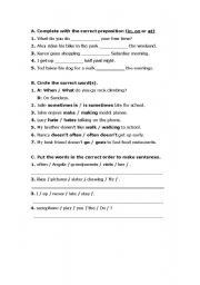 English Worksheet: Preposions