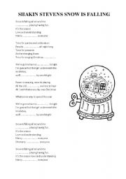 English Worksheet: Shakin Stevens - snow is falling - merry christmas everyone - carol / song