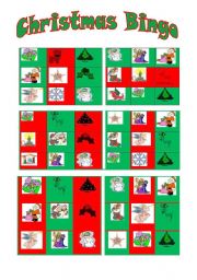 English Worksheet: Christmas Bingo