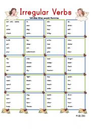 English Worksheet: Irregular Verbs 