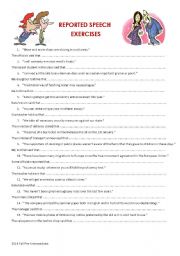 English Worksheet: REPORTED SPEECH