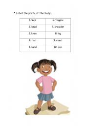 English worksheet: BODY  PARTS