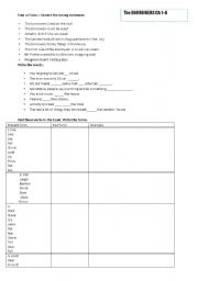 English Worksheet: The Borrowers Chapter 1-4