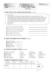 English Worksheet: 1st Term 6th class 2nd English Examination