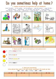 English Worksheet: Do you sometimes help at home?