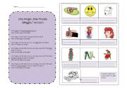 English worksheet: One Finger, One Thumb (Wiggles)