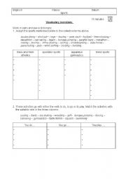 English worksheet: sport