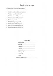 English Worksheet: the gift of the snowman