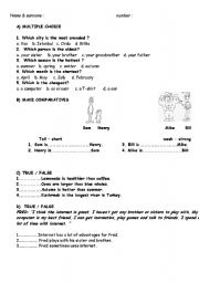 English Worksheet: superlatives and comparatives