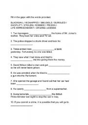 English Worksheet: Crime