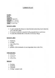 English Worksheet: Lesson Plan