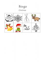 English worksheet: christmas bingo