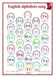 English Worksheet: English alphabets song