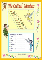 The Ordinal Numbers fro ( 1st to 10th )