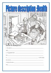 English Worksheet: Describe a picture / topic: health