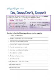 English Worksheet: Do, Does, Dont, Doesnt