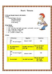 English Worksheet: past tense