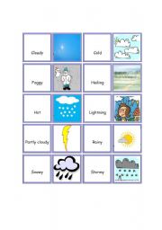English Worksheet: Weather dominoes