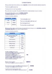 English Worksheet: Conjunctions